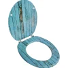Helloshop26 Siège de toilette abattant avec couvercle mdf