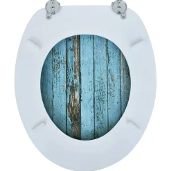 Helloshop26 Siège de toilette abattant avec couvercle mdf