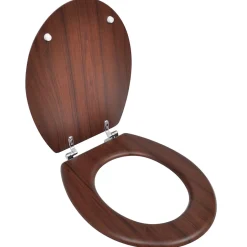 Helloshop26 Siège de toilette avec couvercle MDF mdf marron