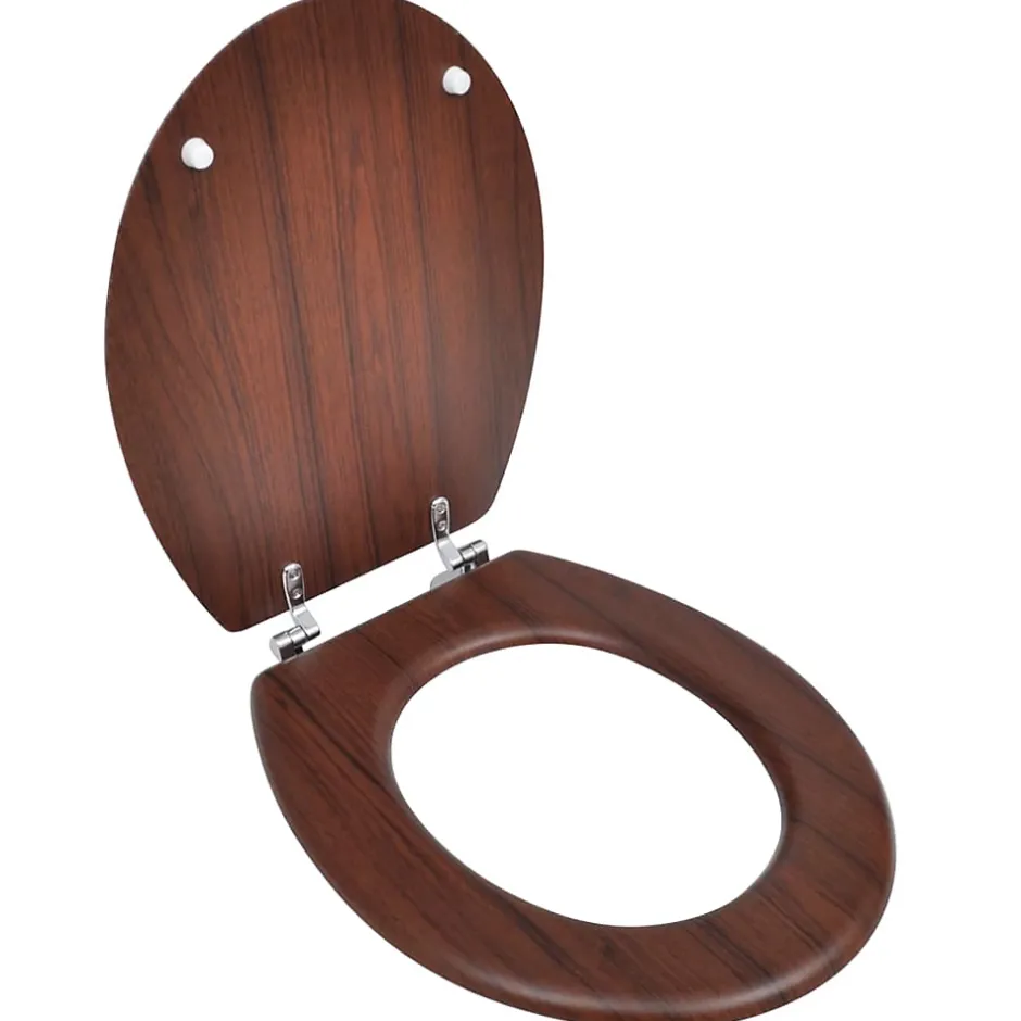 Helloshop26 Siège de toilette avec couvercle MDF mdf marron