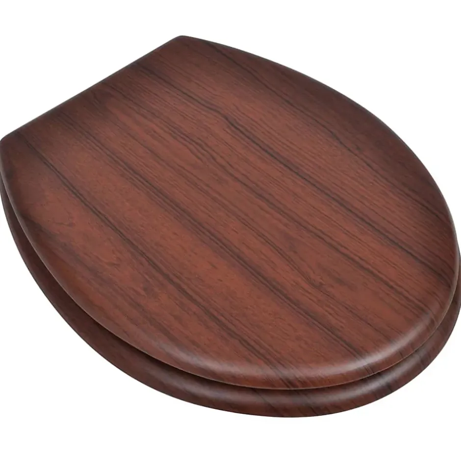 Helloshop26 Siège de toilette avec couvercle MDF mdf marron