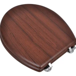 Helloshop26 Siège de toilette avec couvercle MDF mdf marron