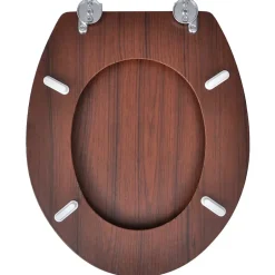 Helloshop26 Siège de toilette avec couvercle MDF mdf marron