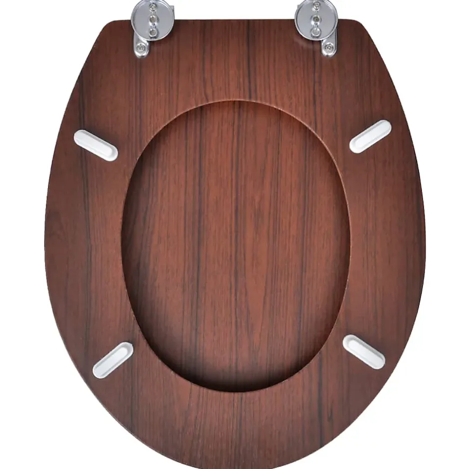 Helloshop26 Siège de toilette avec couvercle MDF mdf marron