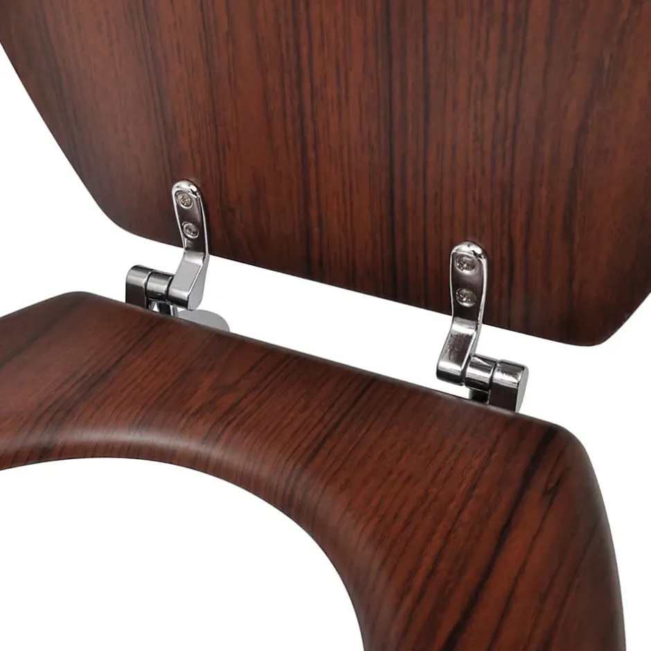 Helloshop26 Siège de toilette avec couvercle MDF mdf marron