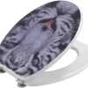 Kiamami Valentina Siège De Toilette Avec Couvercle Avec Décoration Animale Tigre