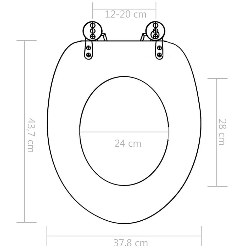 Helloshop26 Siège de toilette avec couvercle cuvette mdf