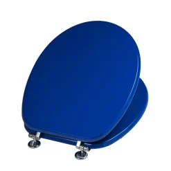 Kiamami Valentina Siège De Toilette Bleu Électrique En Mdf À Compatibilité Universelle* Abattant Wc