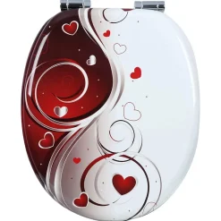 Helloshop26 Siège de toilette charnière à fermeture bois blanc