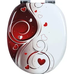 Helloshop26 Siège de toilette charnière à fermeture bois blanc