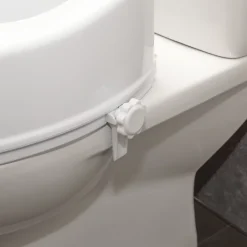 Aidapt Siège de toilette surélevé en plastique avec couvercle Senator blanc - Hauteur 10 cm* Wc Pmr