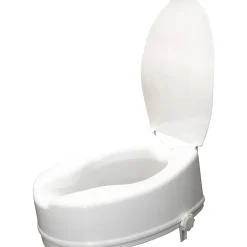 Aidapt Siège de toilette surélevé en plastique avec couvercle Senator blanc - Hauteur 16 cm* Wc Pmr
