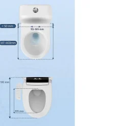 Nature Pro Siège Toilette Japonaise Complet, Abattant WC Japonais Lavant Séchant cuvette Japonaise Chauffante, Bidet Toilette WC eau chaude