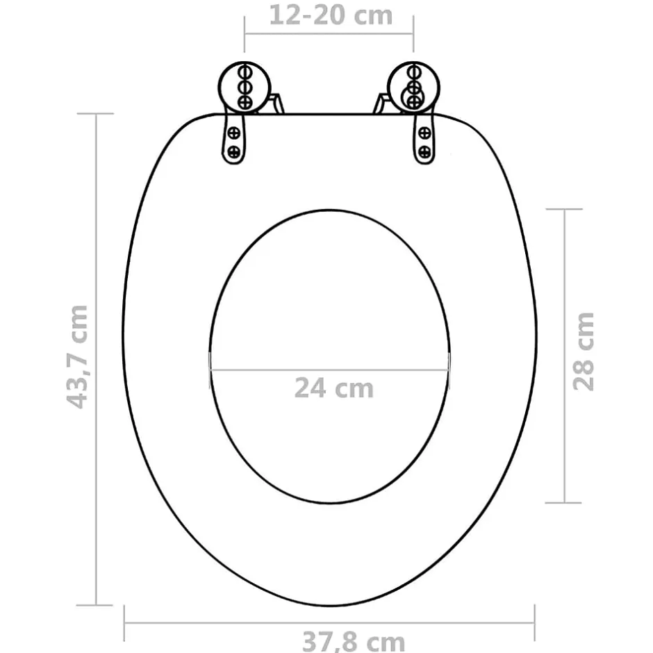 Helloshop26 Siège WC Couvercle fermeture en douceur mdf bleu* Abattant Wc