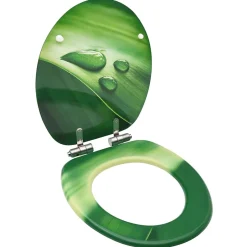 Helloshop26 Siège WC couvercle fermeture en douceur mdf vert