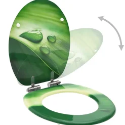Helloshop26 Siège WC couvercle fermeture en douceur mdf vert