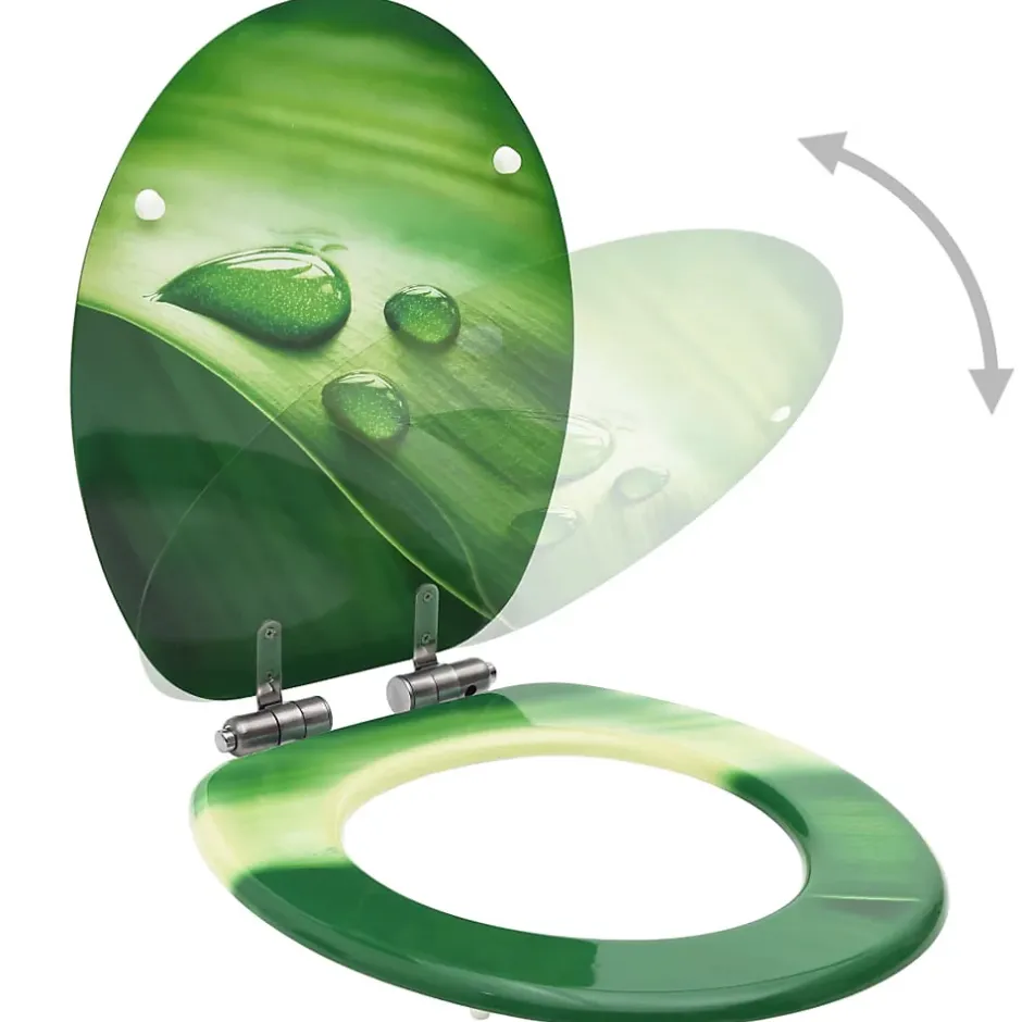 Helloshop26 Siège WC couvercle fermeture en douceur mdf vert