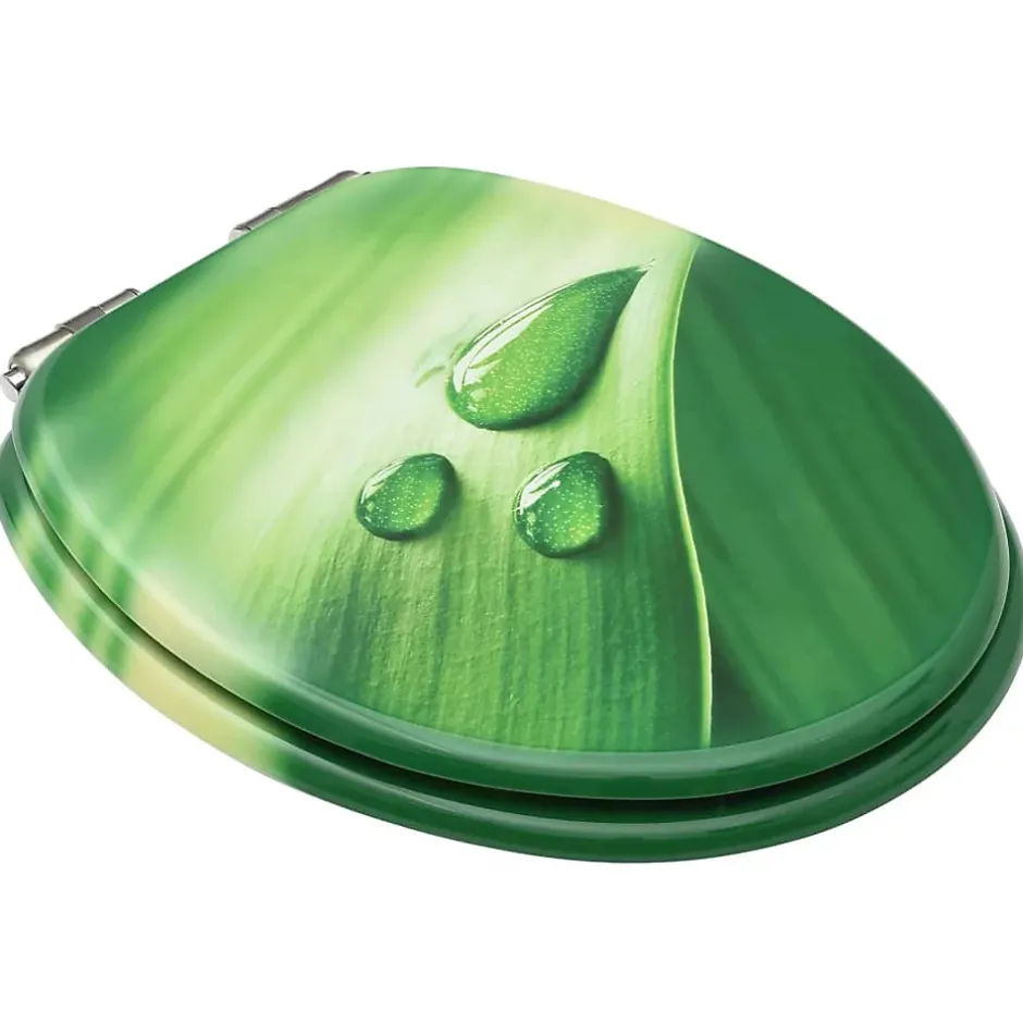 Helloshop26 Siège WC couvercle fermeture en douceur mdf vert