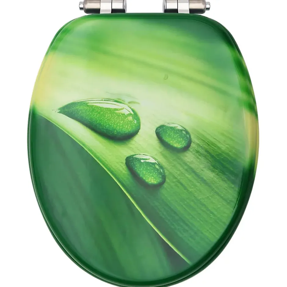 Helloshop26 Siège WC couvercle fermeture en douceur mdf vert