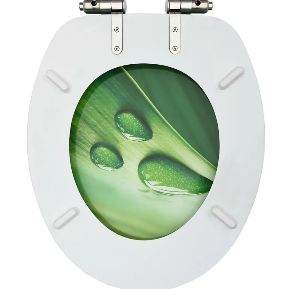 Helloshop26 Siège WC couvercle fermeture en douceur mdf vert