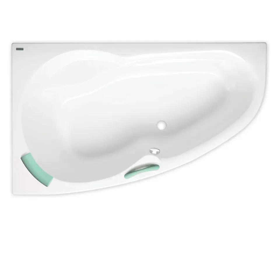 Siko 160 x 100 cm Fortuna Plus baignoire d'angle orientation gauche en acrylique, sans pieds, blanc (FO1600LPLUS)* Baignoire D'Angle