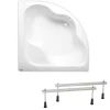 Siko 150 x 150 cm Synthia Plus baignoire d'angle avec pieds, Acrylique, Gauche et Droite, Blanc (SY1500PLUS-SET)