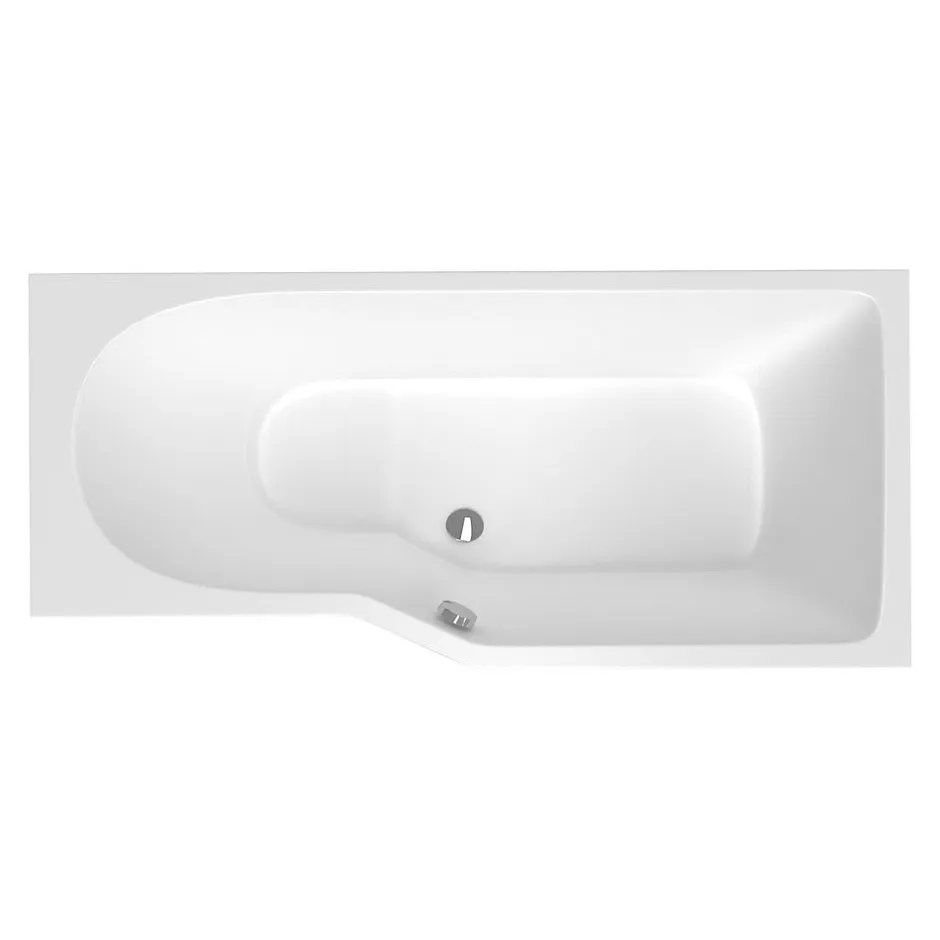 Siko 160x80 cm Beata Plus baignoire bain douche asymétrique en acrylique positionnement droite, sans pieds, blanc (BE1600PPLUS)* Baignoire Droite