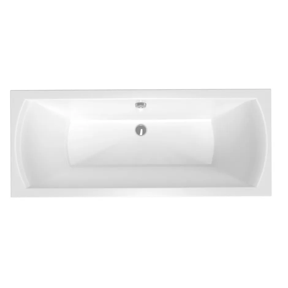Siko 170x70 cm Cube Way Plus baignoire rectangulaire en acrylique, gauche et droite, sans pieds, blanc (CUB1700PLUS)