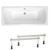 Siko 160x70 cm Cube Way Plus baignoire rectangulaire avec pieds, Acrylique, Gauche et Droite, Blanc (CUB1600PLUS-SET)* Baignoire Droite
