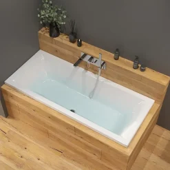 Siko 160x70 cm Cube Way Plus baignoire rectangulaire avec pieds, Acrylique, Gauche et Droite, Blanc (CUB1600PLUS-SET)* Baignoire Droite