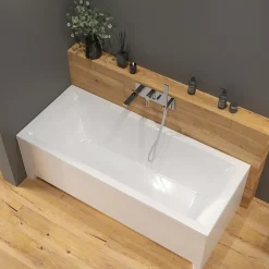 Siko 160x70 cm Cube Way Plus baignoire rectangulaire avec pieds, Acrylique, Gauche et Droite, Blanc (CUB1600PLUS-SET)* Baignoire Droite