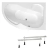 Siko 160x100 cm Fortuna Plus baignoire d'angle avec pieds, Acrylique, Droite, Blanc (FO1600PPLUS-SET)* Baignoire D'Angle