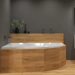 Siko 150x100 cm Fortuna Plus baignoire asymétrique avec pieds, Acrylique, Gauche, Blanc (FO1500LPLUS-SET)* Baignoire Asymétrique