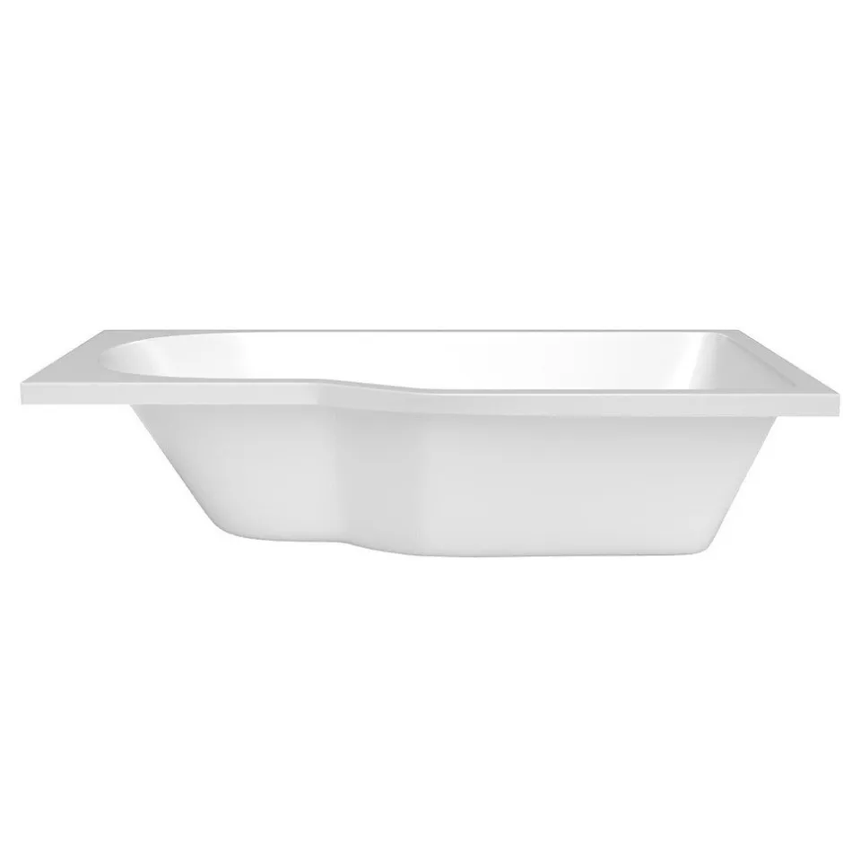 Siko 160x80 cm Laguna Beata Plus baignoire bain/douche asymétrique avec pieds, acrylique, droite, blanc (BE1600PPLUS-SET)