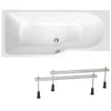 Siko 160x80 cm Laguna Beata Plus baignoire bain/douche asymétrique avec pieds, acrylique, gauche, blanc (BE1600LPLUS-SET)* Baignoire Asymétrique