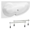 Siko 150x95 cm Laguna Luiza baignoire asymétrique, avec pieds, acrylique, gauche, blanc (LU1500L-SET)