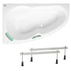 Siko 160x95 cm Laguna Luiza baignoire d'angle avec pieds, acrylique, gauche, blanc (LU1600L-SET)