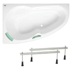 Siko 160x95 cm Laguna Luiza baignoire d'angle avec pieds, acrylique, gauche, blanc (LU1600L-SET)
