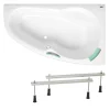Siko 160x95 cm Laguna Luiza baignoire d'angle avec pieds, acrylique, droite, blanc (LU1600P-SET)* Baignoire Asymétrique