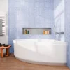 Siko 160x95 cm Laguna Luiza baignoire d'angle en acrylique, droite + tablier 160 cm + pieds, blanc (LU1600P-SET1)* Baignoire D'Angle