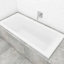 Siko 180x80 cm Nora Plus baignoire rectangulaire en acrylique, gauche et droite, sans pieds, blanc (NO1800PLUS)