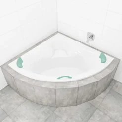 Siko 150x150 cm Royale baignoire d'angle en acrylique, gauche et droite, sans pieds, blanc (RO1500NEW)