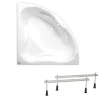 Siko 150x150 cm Royale baignoire d'angle avec pieds, Acrylique, Gauche et Droite, Blanc (RO1500NEW-SET)