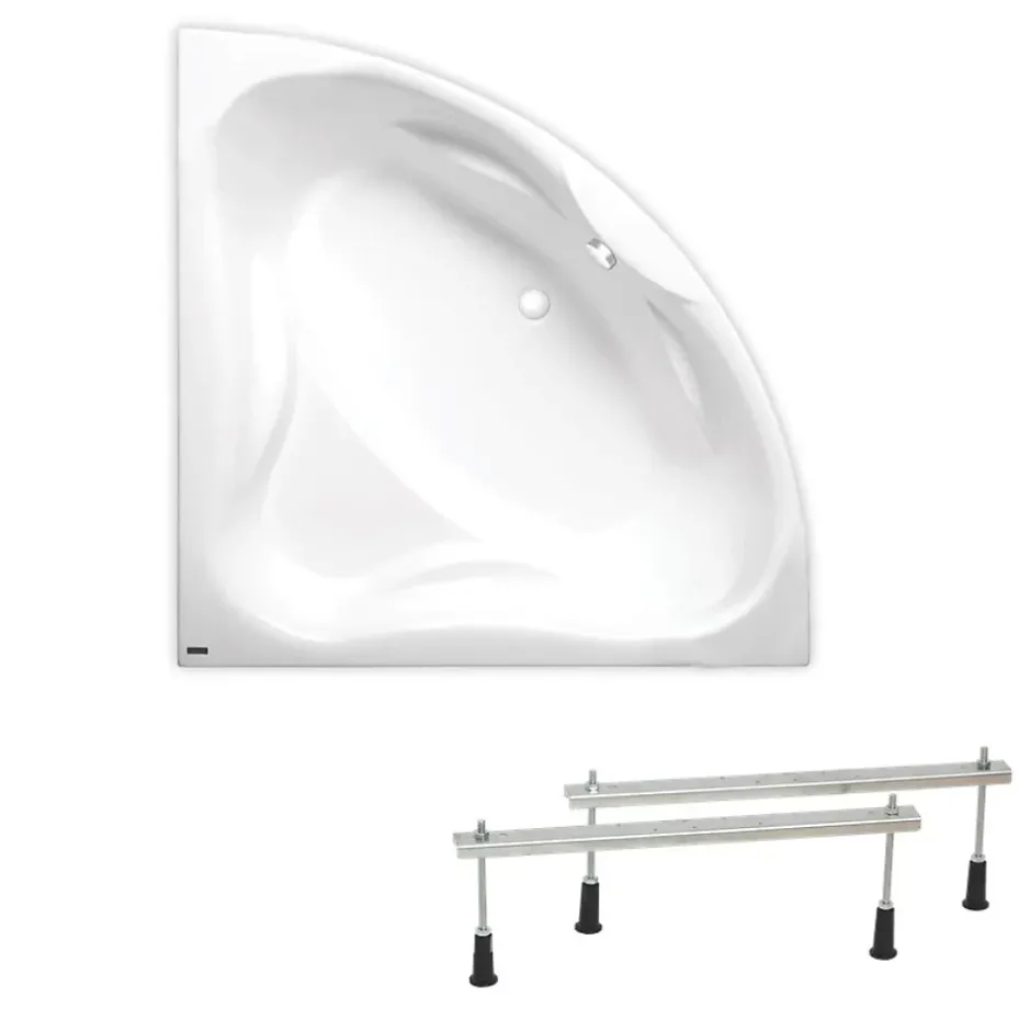 Siko 150x150 cm Royale baignoire d'angle avec pieds, Acrylique, Gauche et Droite, Blanc (RO1500NEW-SET)* Baignoire D'Angle