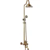 Silla Global Silla Élégant Colonne de Douche retro avec Mitigeur Réglable en Hauteur Système de Douche, Vintage Doré* Colonne De Douche Mécanique