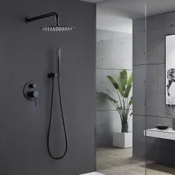 Silla Global Silla Élégant Colonne de Douche en Laiton Encastrée, Ensemble de Douche Mécanique, Noir mat* Colonne De Douche Encastrable