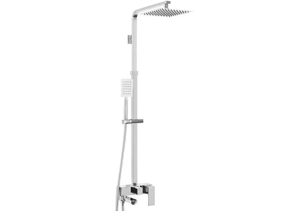 Silla Global Silla Élégant Colonne de Douche avec Mitigeur Réglable en Hauteur Système de Douche, Chrome