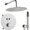 Silla Global Silla Élégant Colonne de Douche en Laiton Encastrée, Ensemble de Douche Thermostatique, Chrome