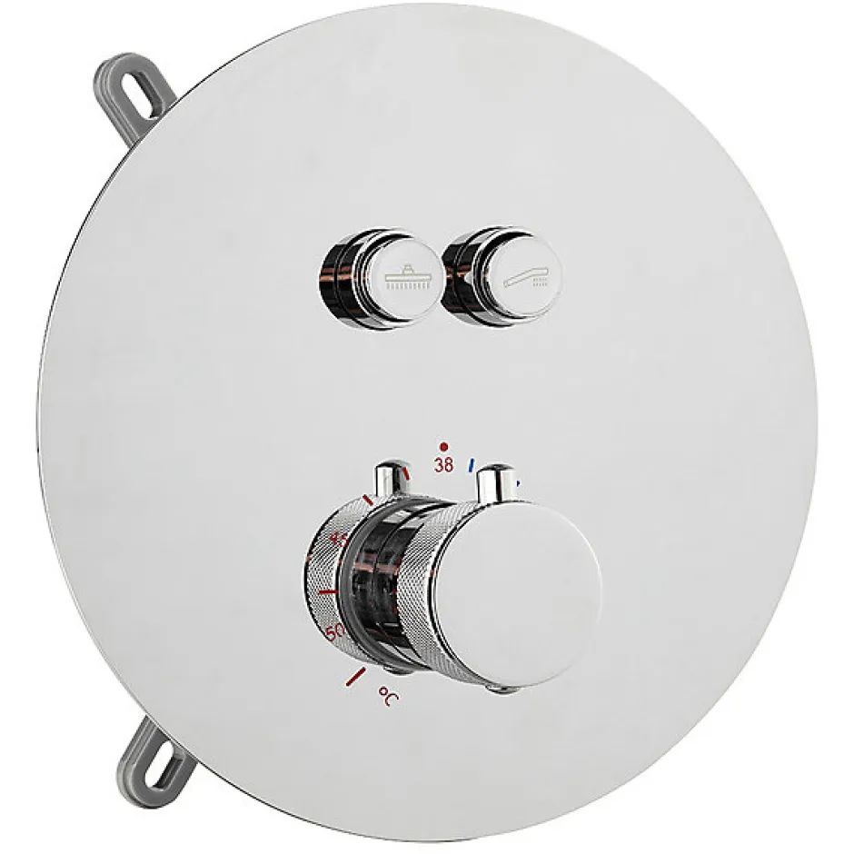 Silla Global Silla Élégant Colonne de Douche en Laiton Encastrée, Ensemble de Douche Thermostatique, Chrome