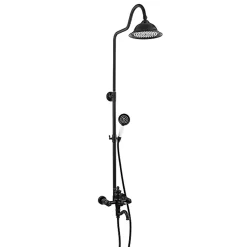 Silla Global Silla Élégant Colonne de Douche retro avec Mitigeur Réglable en Hauteur Système de Douche, Noir* Colonne De Douche Mécanique